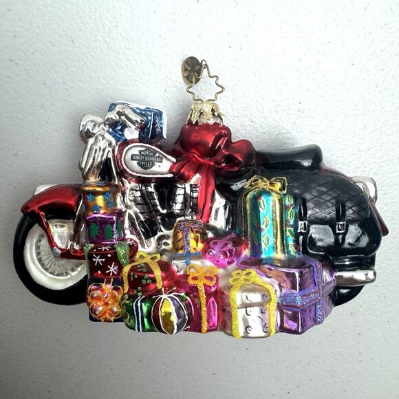 Christopher Radko Harley Davidson Motorcycle DECK THE HARLEY Christmas Ornament - Picture 2 of 11